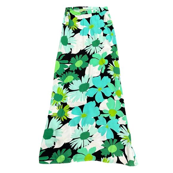 AFRM High Slit Floral Deren Skirt in Multi Green, Size S - Picture 6 of 6